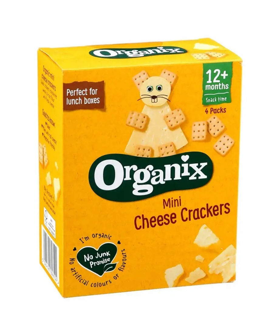 Organix Mini Cheese Crackers for 12+ Months - 80g | Box of 4 Packs - MINIMEE KIDS