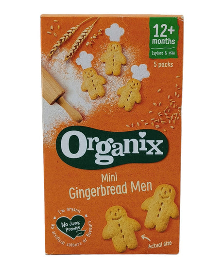 Organix Mini Gingerbread Men For 12+ Months - 100g |  5 Packs in the Box