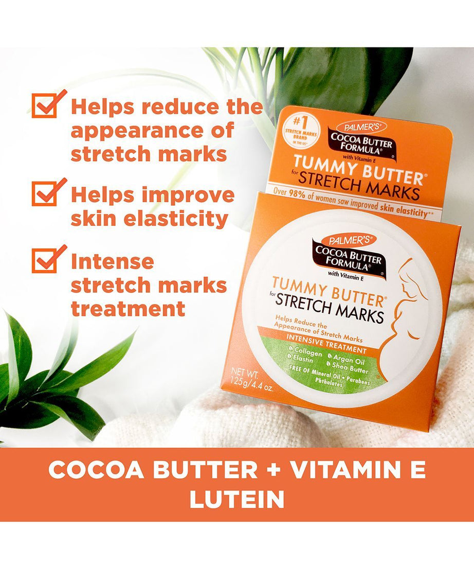 Palmer’s Cocoa Butter Formula Tummy Butter for Pregnancy Stretch Marks – 125g | Intensive Nighttime Moisturizer with Vitamin E, Argan Oil & Collagen for Skin Elasticity & Scar Reduction - MINIMEE KIDS