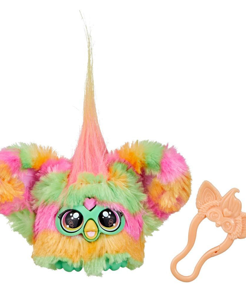 Hasbro Furby Furblets Par-Tay Mini Electronic Plush Toy for Kids Age 6+ | 45+ Disco Sounds, Phrases & Peekaboo Ears | Clip-On Backpack Toy with Keychain | Funky Multicolor Plush