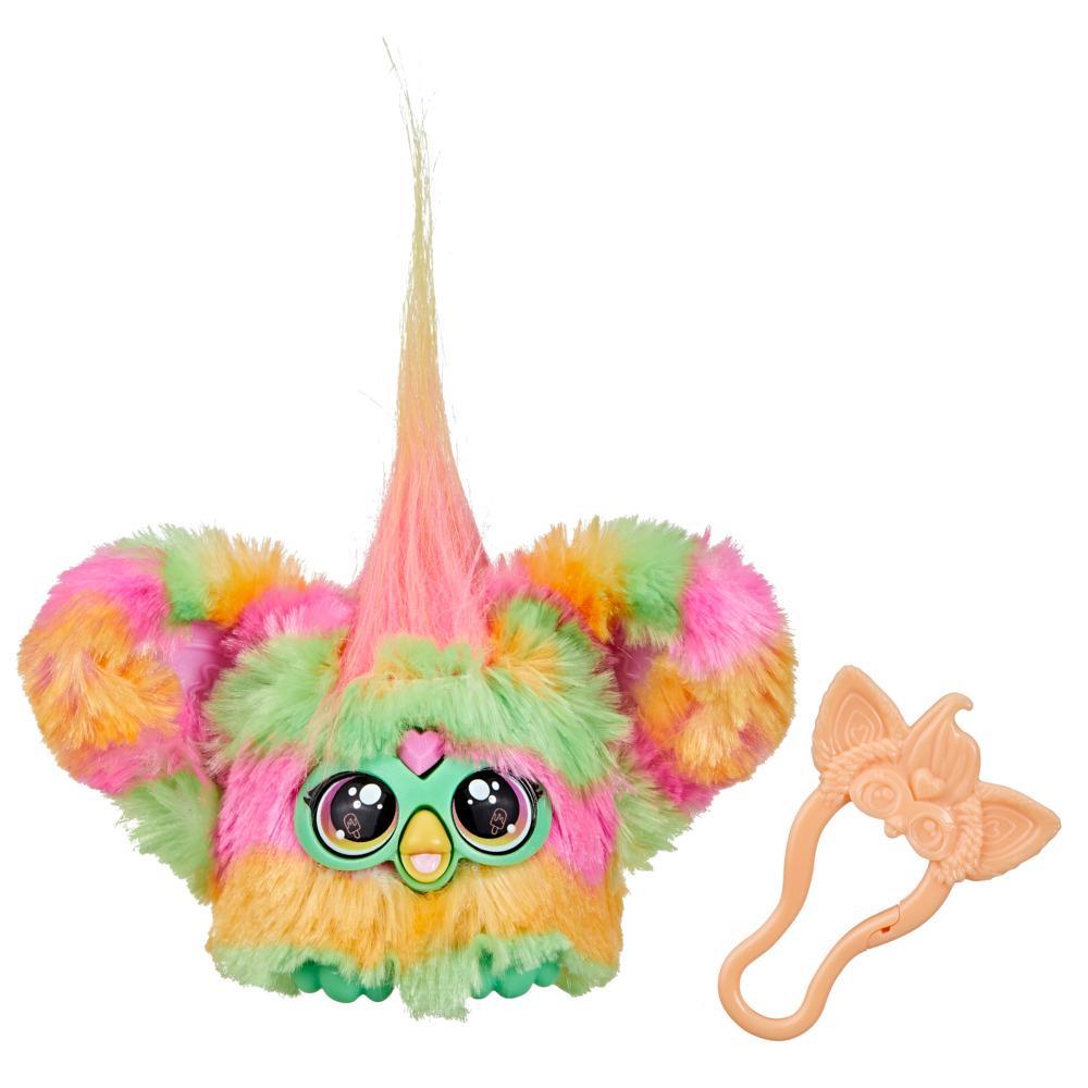 Hasbro Furby Furblets Par-Tay Mini Electronic Plush Toy for Kids Age 6+ | 45+ Disco Sounds, Phrases & Peekaboo Ears | Clip-On Backpack Toy with Keychain | Funky Multicolor Plush