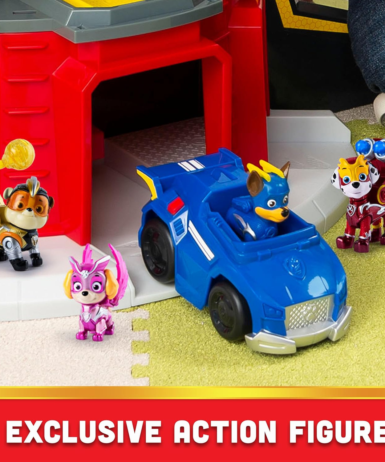 PAW Patrol Mighty Lookout Tower - Mighty Pups Super PAWs with Working Elevator, Lights, Sounds & Zip Line – Includes Chase Figure & Vehicle, Gift for Kids Ages 3+