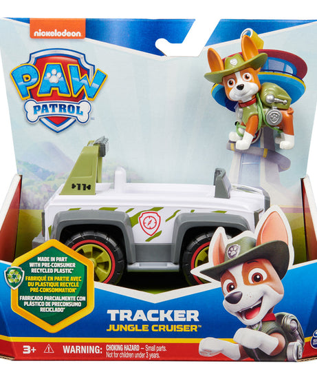 Paw Patrol Tracker Jungle Cruiser - Eco-Friendly Off-Road Toy Truck with Collectible Tracker Figure for Kids Ages 3 and Up