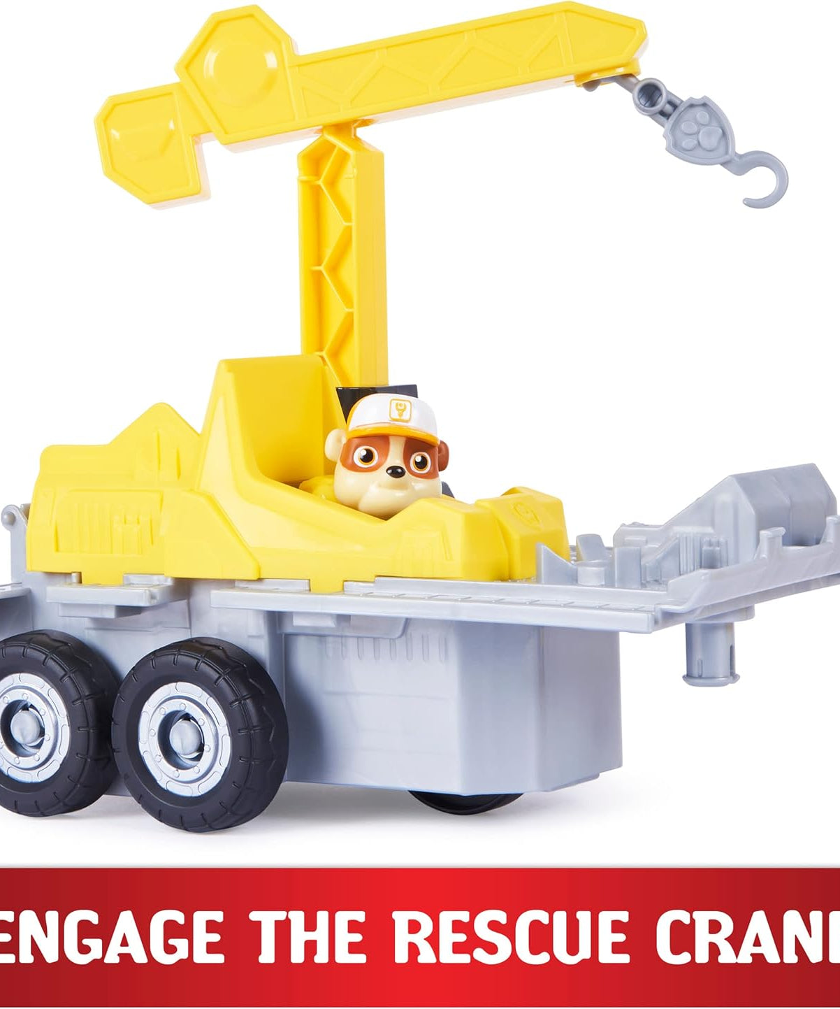 PAW Patrol Rubble 2-in-1 Transforming X-Treme Truck with Excavator Toy, Crane, Lights & Sounds, Action Figures – for Kids Ages 3 and Up