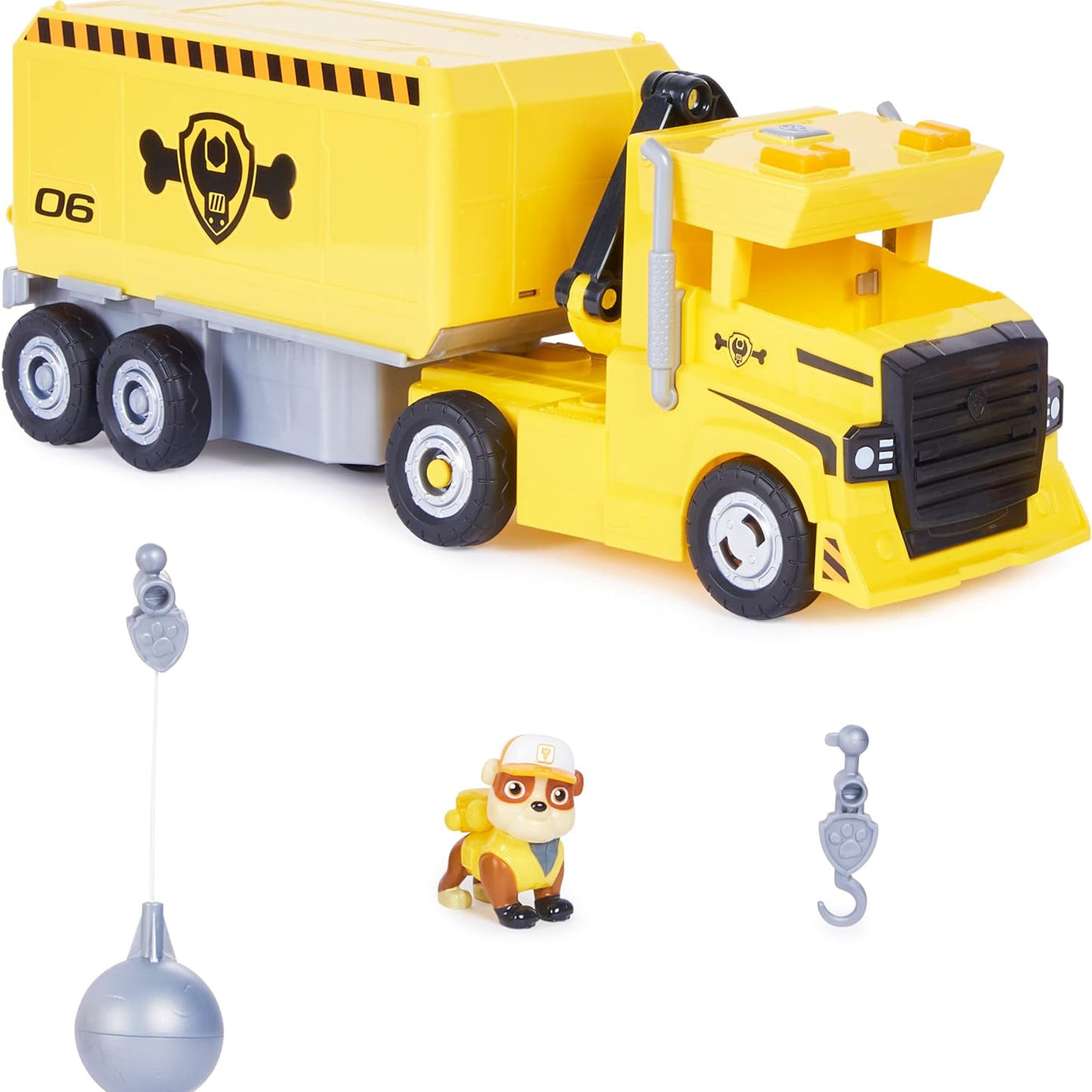 PAW Patrol Rubble 2-in-1 Transforming X-Treme Truck with Excavator Toy, Crane, Lights & Sounds, Action Figures – for Kids Ages 3 and Up