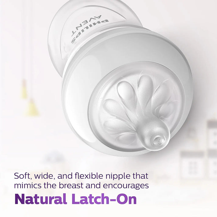 Philips Avent Natural Response Feeding Bottle - Anti-Colic - 125 ml | Flow 2 Nipple - Transparent - 0M+ - MINIMEE KIDS