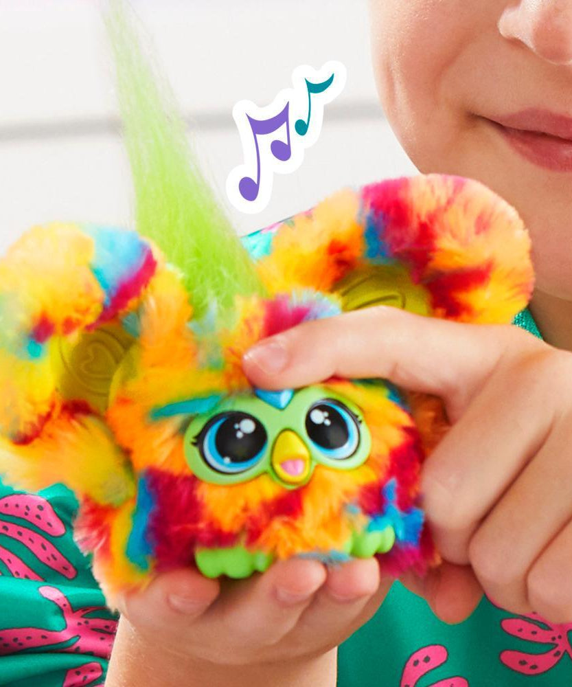 Hasbro Furby Furblets Pix-Elle Mini Electronic Plush Toy for Kids 6+ Years | 45+ Gamer Tunes & Sounds | Clip-On Keychain | Interactive Music Toy with Peekaboo Ears