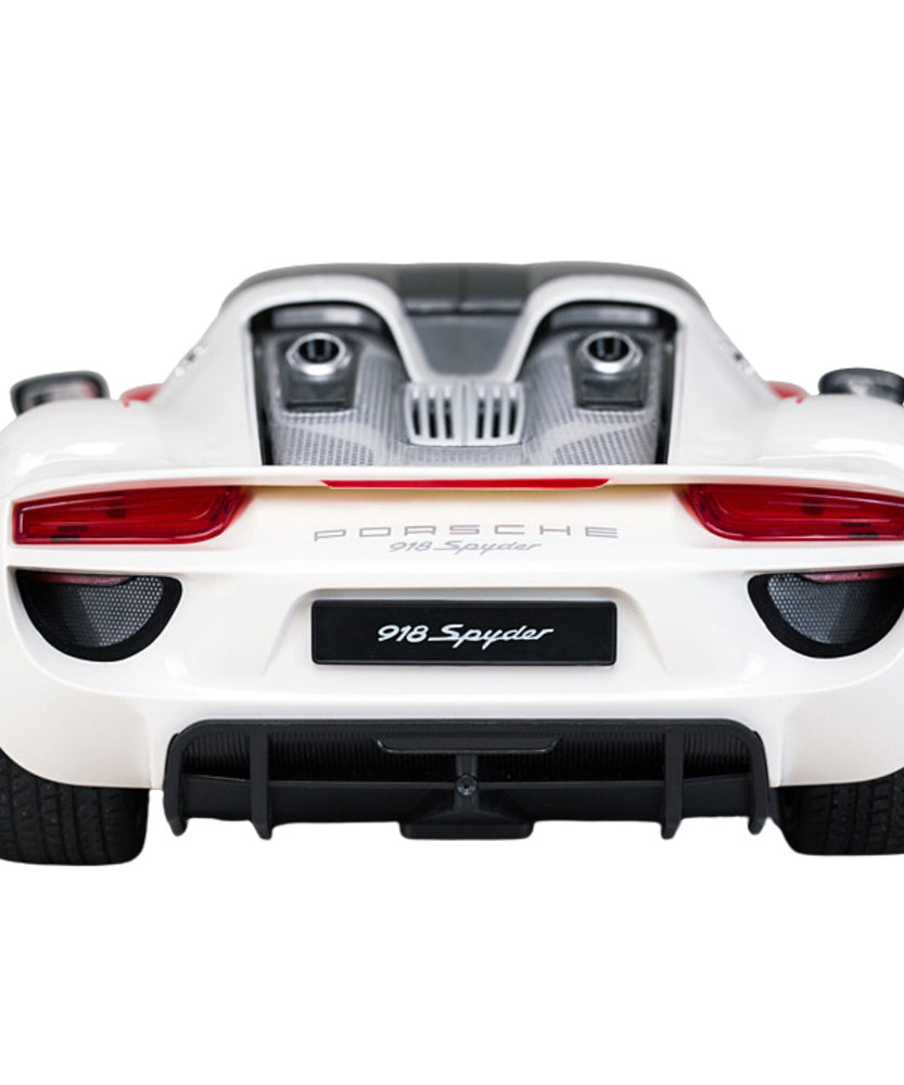 Rastar Porsche 918 Spyder Weissach RC Car 1:14 Scale White – Licensed Remote Control Porsche Sports Car with LED Lights, 2.4GHz Controller & Rubber Tires | Premium Porsche 918 Spyder R/C Model - MINIMEE KIDS