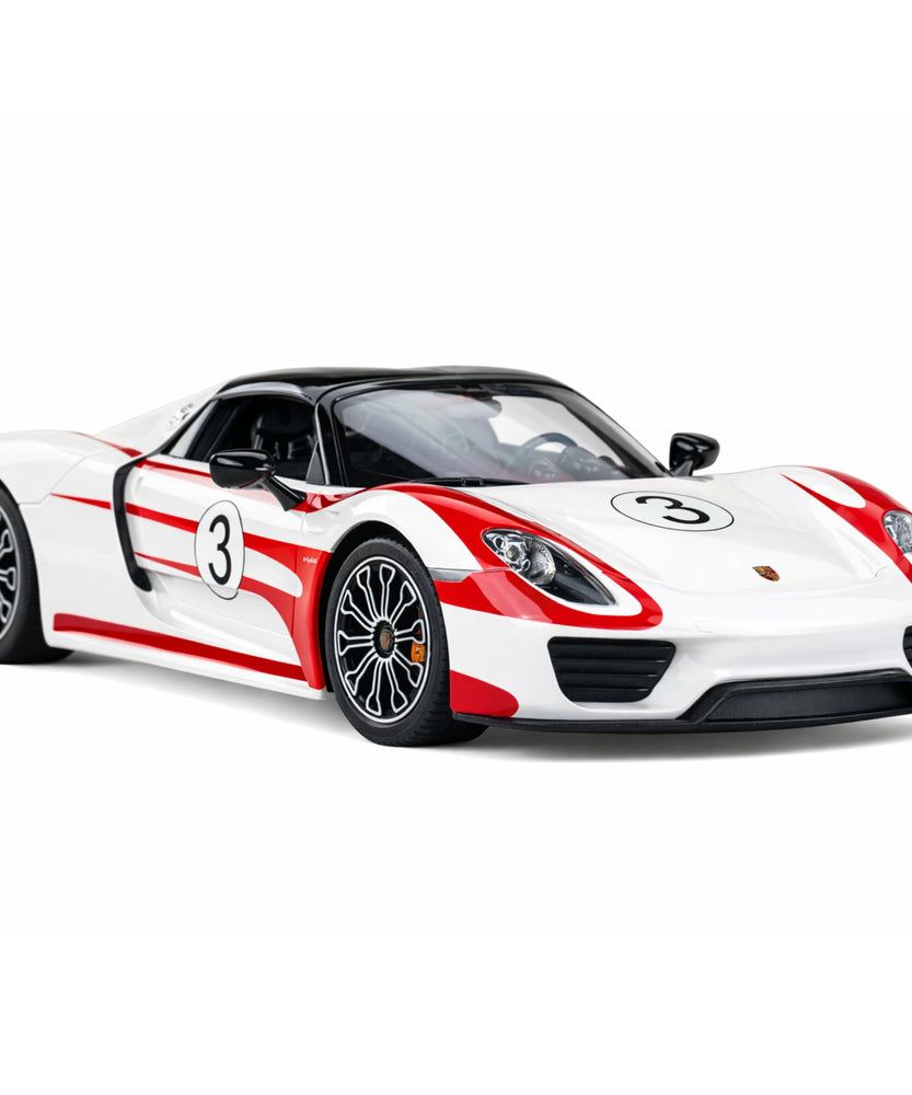 Rastar Porsche 918 Spyder Weissach RC Car 1:14 Scale White – Licensed Remote Control Porsche Sports Car with LED Lights, 2.4GHz Controller & Rubber Tires | Premium Porsche 918 Spyder R/C Model - MINIMEE KIDS
