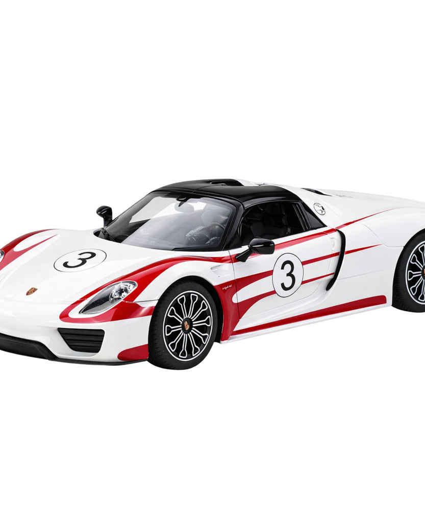 Rastar Porsche 918 Spyder Weissach RC Car 1:14 Scale White – Licensed Remote Control Porsche Sports Car with LED Lights, 2.4GHz Controller & Rubber Tires | Premium Porsche 918 Spyder R/C Model - MINIMEE KIDS