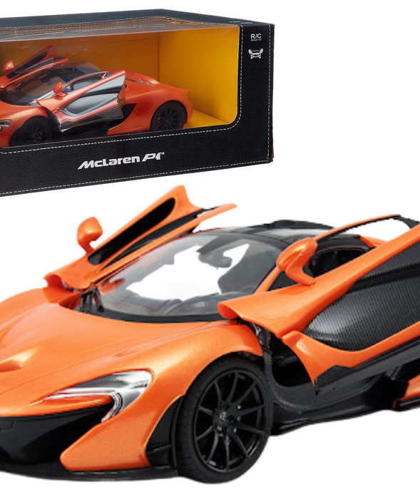 Rastar McLaren P1 RC Car 1:14 Scale Orange – Original Licensed Remote Control Sports Car with LED Lights, 2.4GHz Controller & Rubber Tires | Door Open close by Remote Control Toy Car for Kids 6+ Years - MINIMEE KIDS
