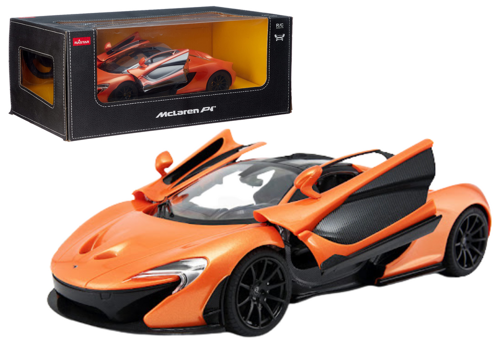 Rastar McLaren P1 RC Car 1:14 Scale Orange – Original Licensed Remote Control Sports Car with LED Lights, 2.4GHz Controller & Rubber Tires | Door Open close by Remote Control Toy Car for Kids 6+ Years - MINIMEE KIDS