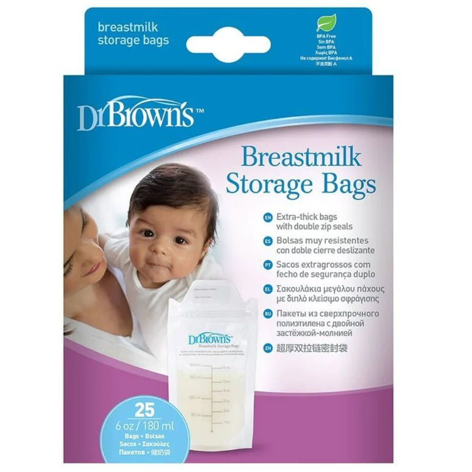 Dr Brown's Breast Milk Storage Bags pre-sterilized - 25*180ml - MINIMEE KIDS