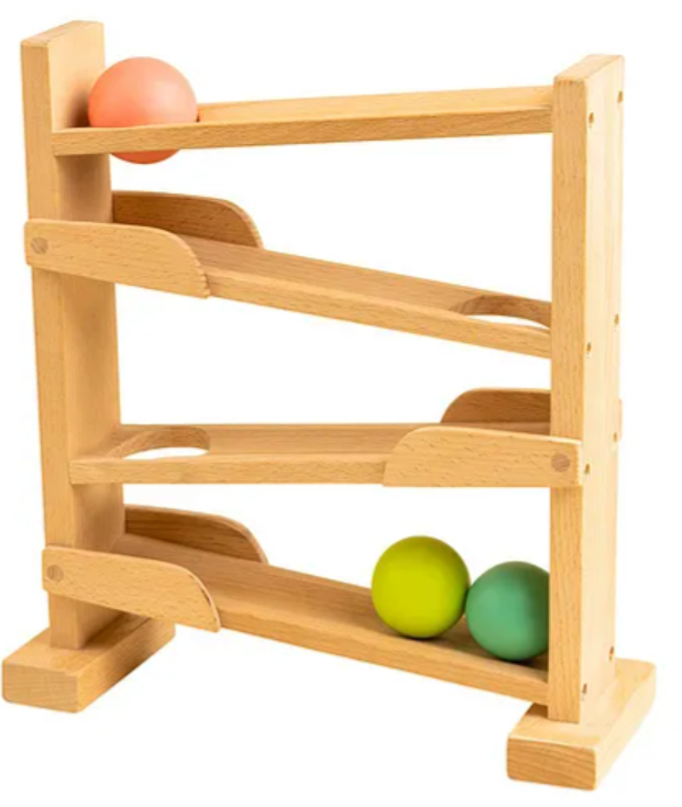 Curious Cub Wooden Ball Tracker, Montessori-Inspired Educational Ramp Toy for Babies 11 Months+ | Develops Visual Tracking, Fine Motor Skills, and Concentration