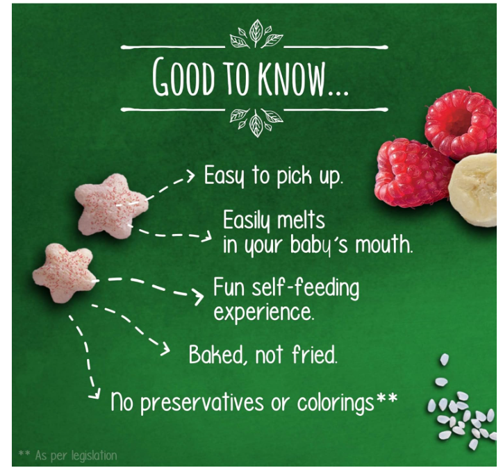 Gerber Organic Nutripuffs Raspberry & Banana For Babies 8 Months & Above - 35g