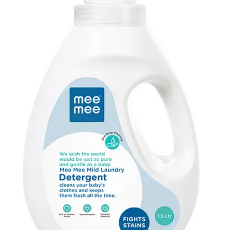 Mee Mee Mild Baby Laundry Detergent – 1.5L | Gentle on Baby’s Skin & Mother’s Hands | Removes Tough Stains, Kills Germs & Keeps Fabrics Soft | Phosphorus-Free & Aloe-Enriched Liquid Detergent