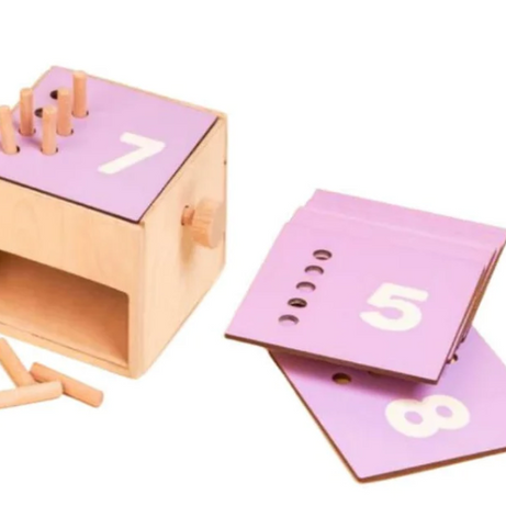 Curious Cub Count & Drop Box Montessori Toy for Kids 2+ Years | Wooden Peg Drop Activity Box for Early Math Skills, Fine Motor Development & Sensory Play