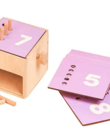 Curious Cub Count & Drop Box Montessori Toy for Kids 2+ Years | Wooden Peg Drop Activity Box for Early Math Skills, Fine Motor Development & Sensory Play