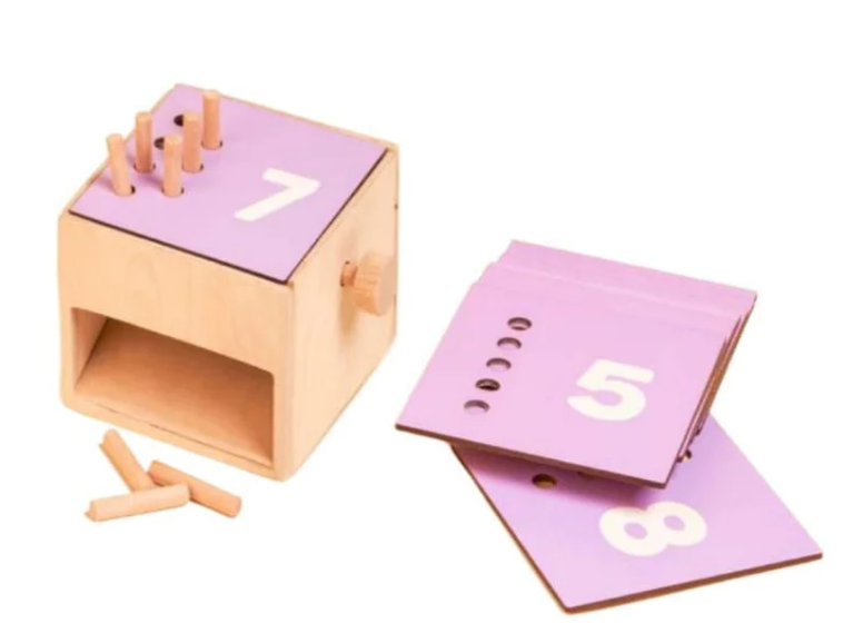 Curious Cub Count & Drop Box Montessori Toy for Kids 2+ Years | Wooden Peg Drop Activity Box for Early Math Skills, Fine Motor Development & Sensory Play