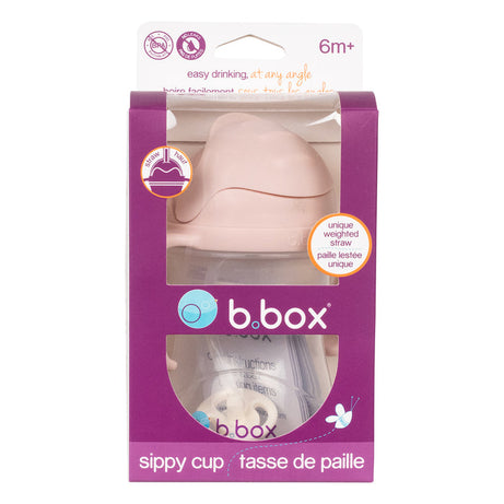 b.box unique weighted Straw Sippy Cup for Babies 6m+ – 240ml | Spill-Proof Transition Cup with Flip-Top Lid & Easy-Grip Handles | BPA-Free | Ocean Blue, Sage Green, Blush Pink Variants