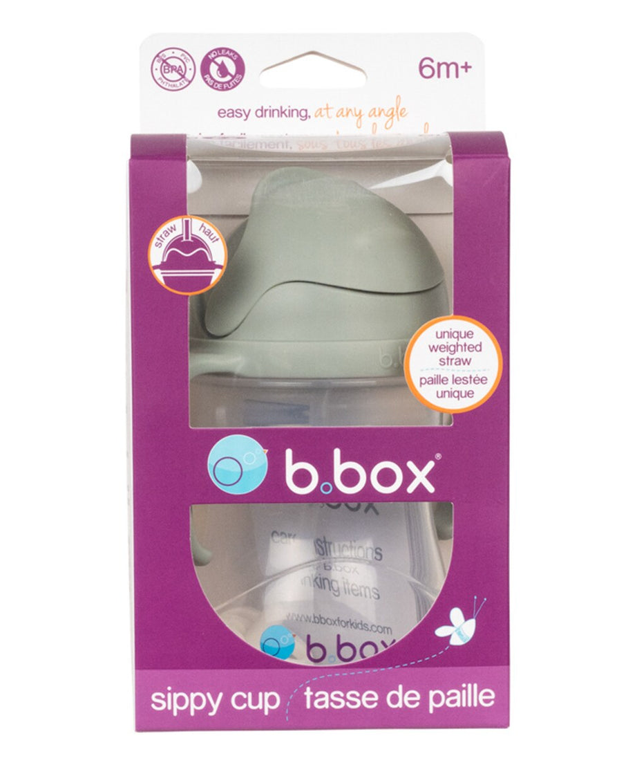b.box unique weighted Straw Sippy Cup for Babies 6m+ – 240ml | Spill-Proof Transition Cup with Flip-Top Lid & Easy-Grip Handles | BPA-Free | Ocean Blue, Sage Green, Blush Pink Variants - MINIMEE KIDS