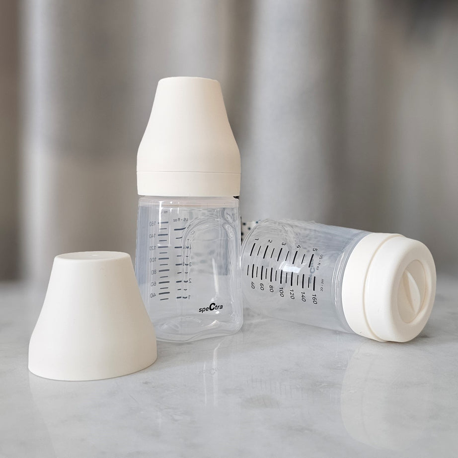 Spectra Breast Milk Storage Bottles – BPA-Free, Wide-Neck, Anti-Roll Design | Compatible with Spectra Breast Pumps (Except Wearable) | 2 Bottles of 160ml Each