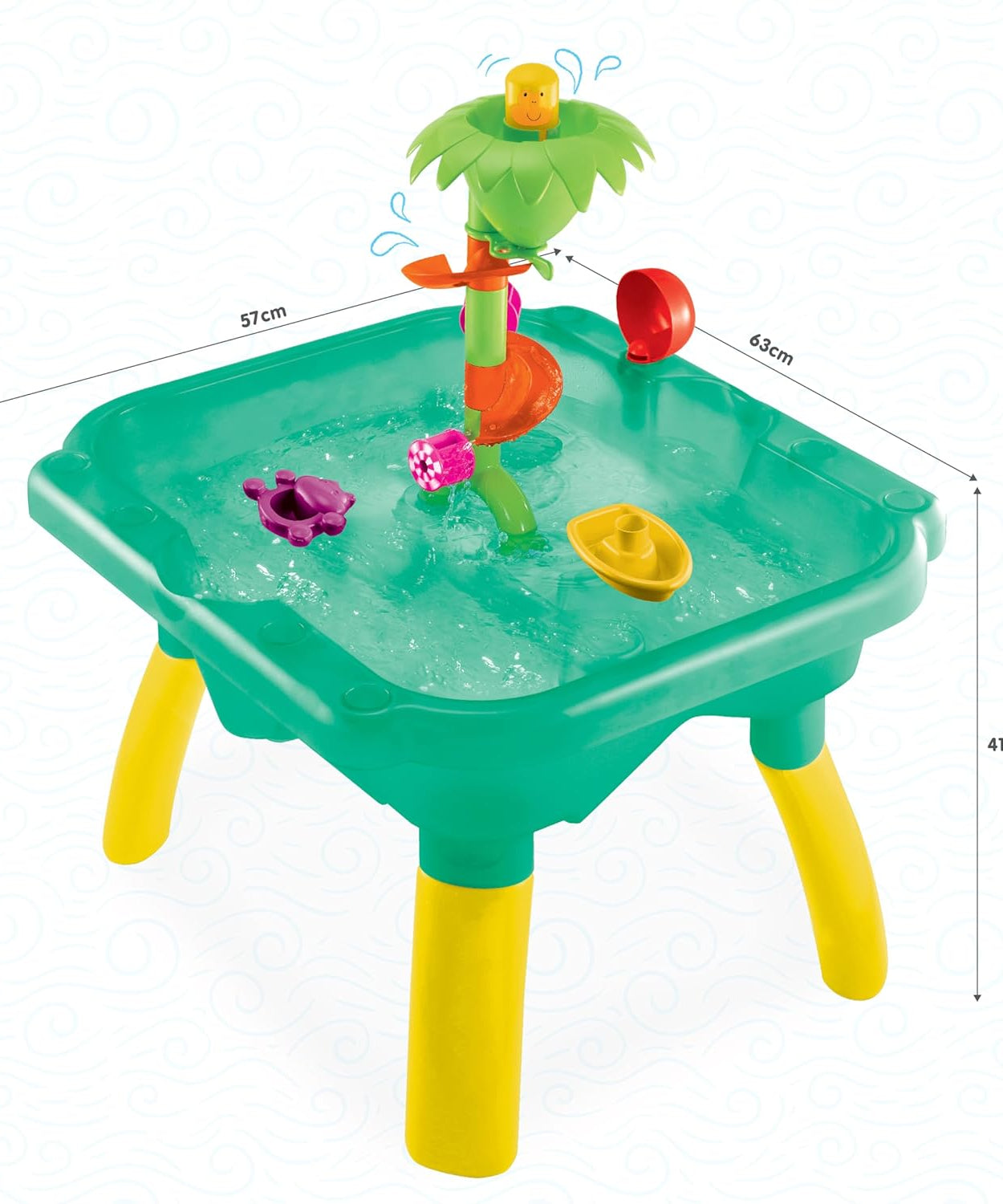Funskool Giggles Splash n Fun Water Play Table | Interactive Kids Water Table with 10 Accessories | Educational Outdoor Toy for Toddlers 18M+ - MINIMEE KIDS