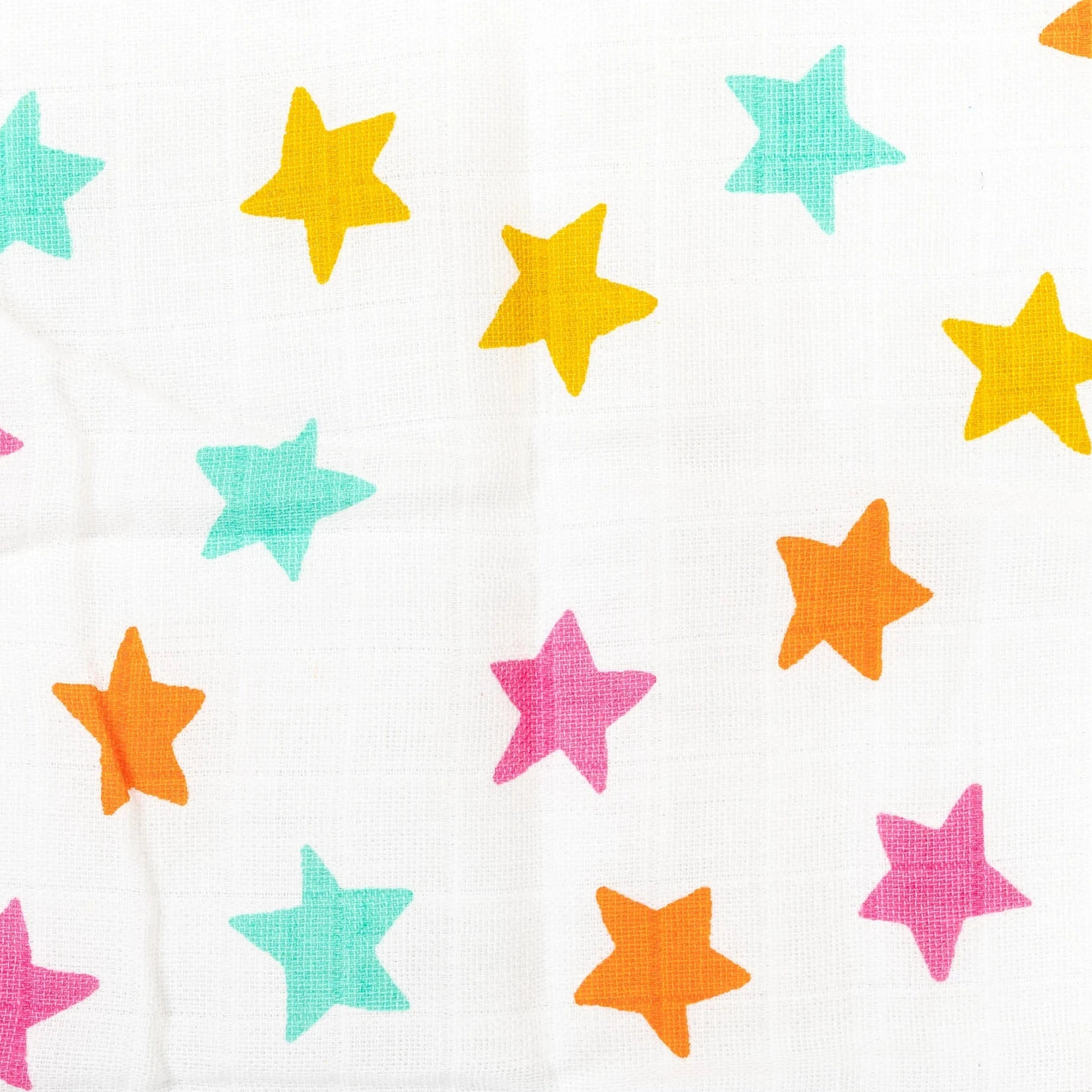 BeeLittle Organic Muslin Swaddle Blanket – Stars in Hues Pattern | Ultra-Soft, Breathable Baby Blanket for Newborns and Infants | 100 x 100 cm