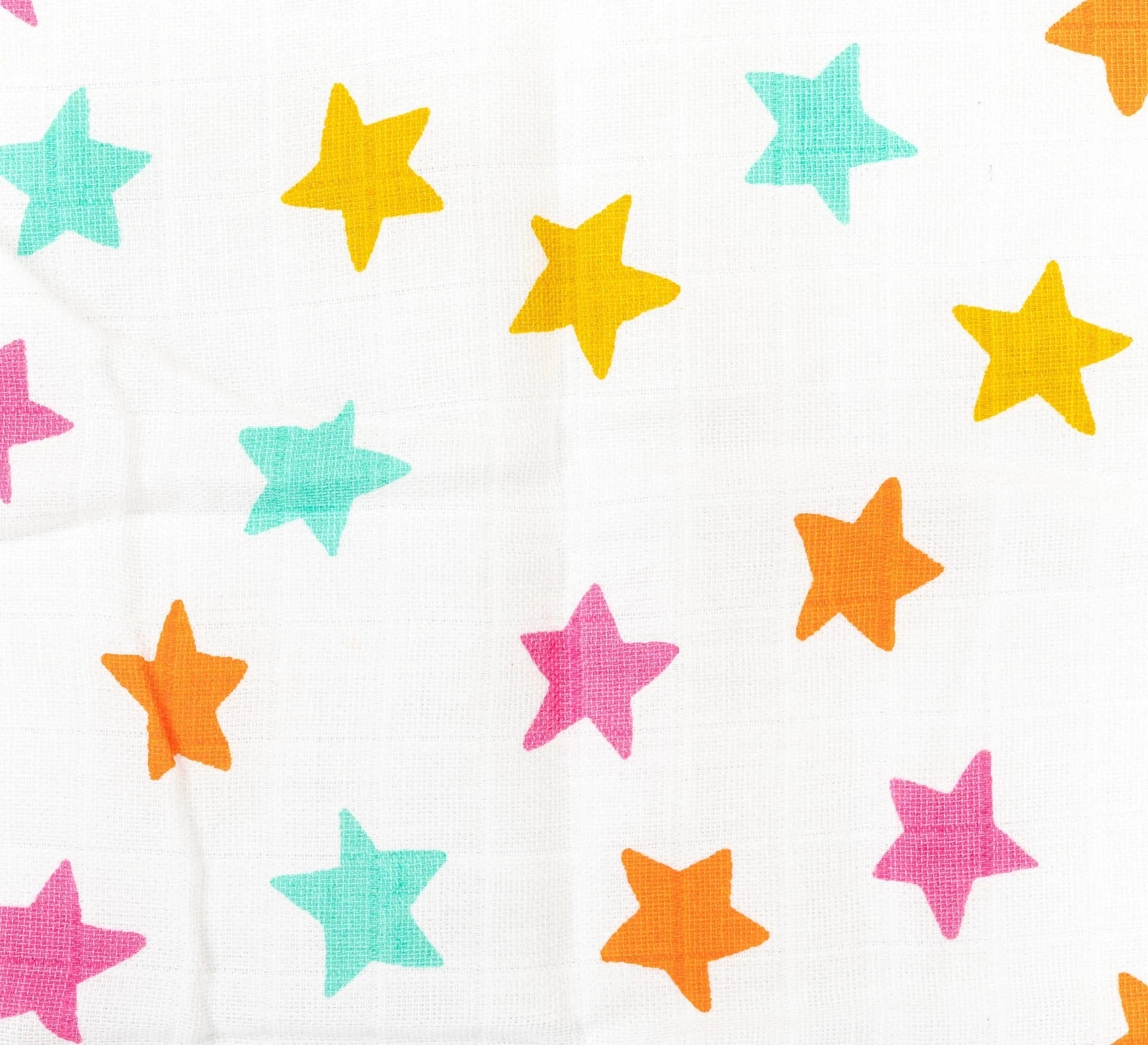 BeeLittle Organic Muslin Swaddle Blanket – Stars in Hues Pattern | Ultra-Soft, Breathable Baby Blanket for Newborns and Infants | 100 x 100 cm