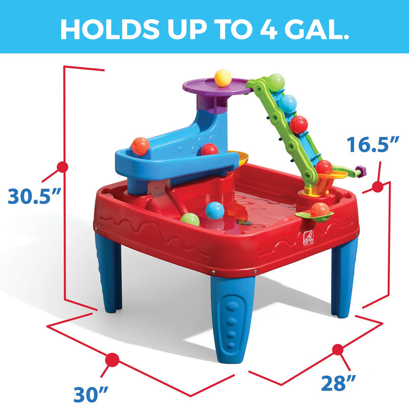 Step2 STEM Discovery Ball Table | Wet or Dry Water Table & Activity Playset for Toddlers | Includes Pulley System, Ramps, Flipper & 10 Balls | Indoor/Outdoor STEM Learning Toy | Age 2+ Years - MINIMEE KIDS