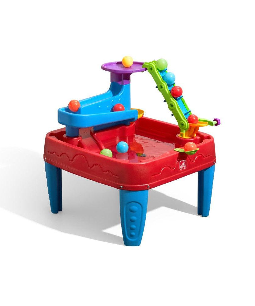 Step2 STEM Discovery Ball Table | Wet or Dry Water Table & Activity Playset for Toddlers | Includes Pulley System, Ramps, Flipper & 10 Balls | Indoor/Outdoor STEM Learning Toy | Age 2+ Years - MINIMEE KIDS