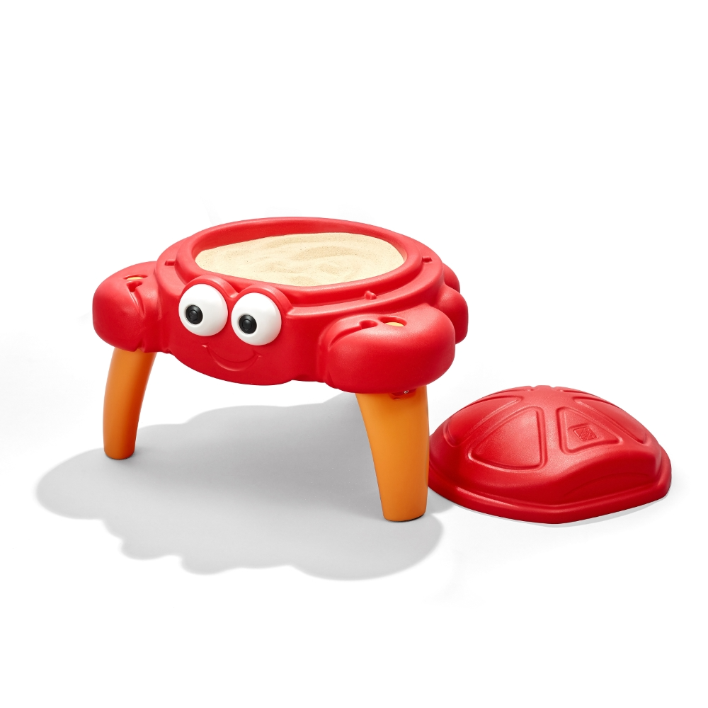 Step2 Crabbie Sand Table for Kids – Outdoor Crab-Themed Sensory Play Table with Lid & Accessories | Holds Up to 25 lbs Sand | Ages 1.5+ Years
