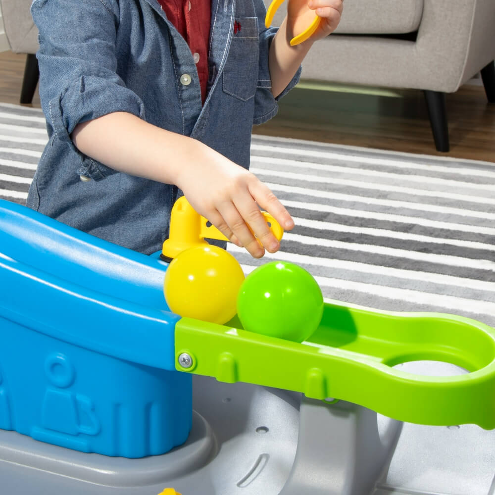 Step2 Ball Buddies Truckin' & Rollin' Play Table for Toddlers | 2+ Years | Fun Activity Table with Trucks, Balls, Tracks & Storage | Enhances Fine Motor Skills - MINIMEE KIDS
