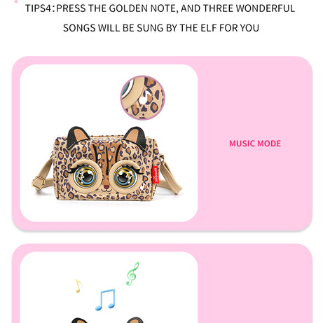 Supercute Talking Elf Interactive Messenger Bag Toy for Kids – Music, Sleep & Voice Modes | 6 Variants – Unicorn, Rabbit, Panda, Leopard, Black Cat & Fawn | Gift Box Packed | 3+ Years