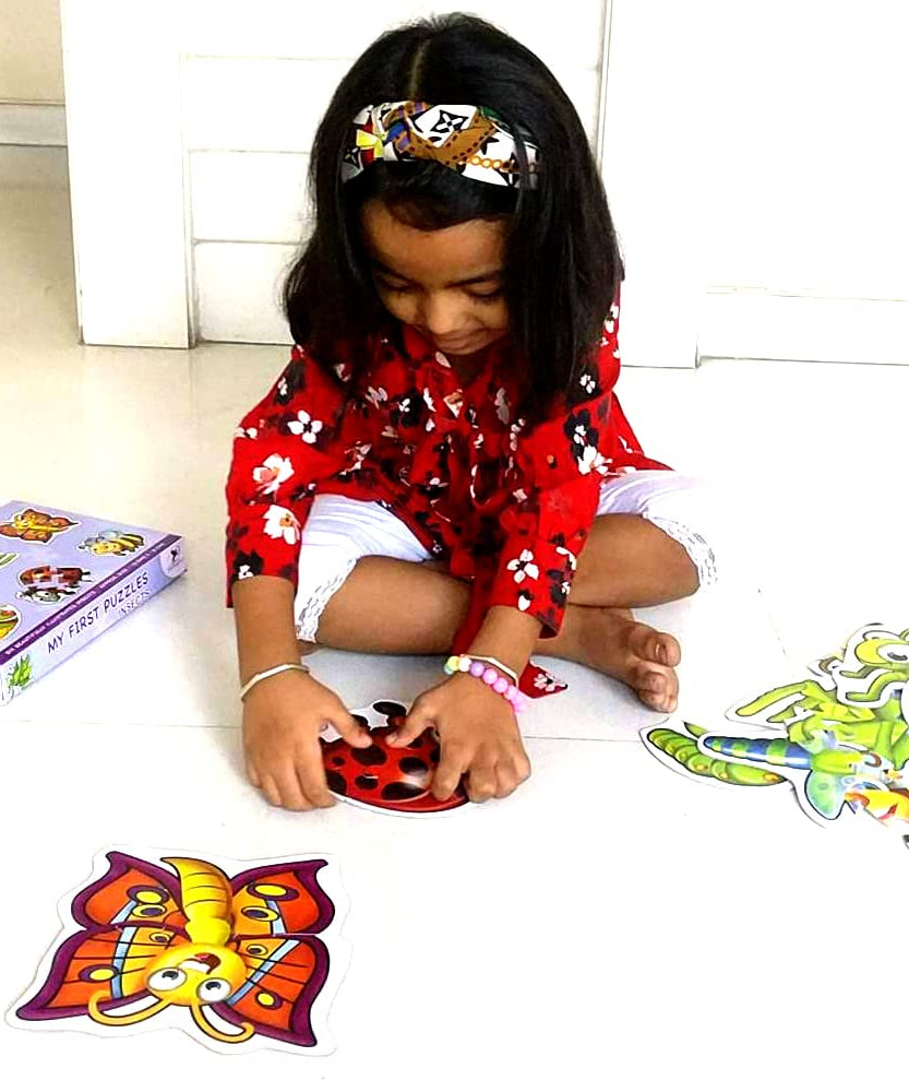 Toykraft My First Insects Puzzles Six 3-Piece Puzzles for Toddlers | Colorful, Engaging & Educational Jigsaw Puzzle for Ages 2+ - MINIMEE KIDS