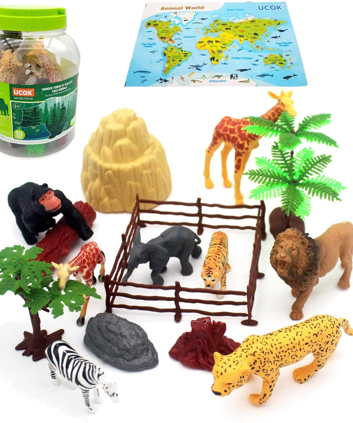 UCOK Animal The World Wildlife Type - 19 Piece Animals Set - MINIMEE KIDS