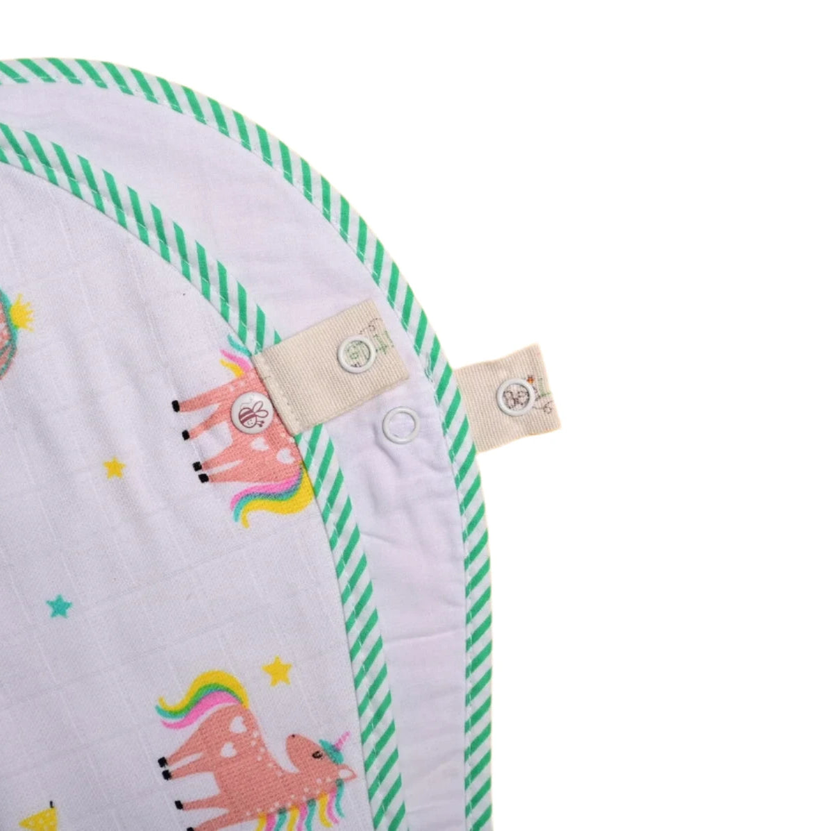 BeeLittle Organic Magic Unicorn Muslin Burpy Bib - 100% Cotton - 23"x9.5"