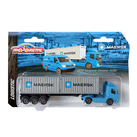 Majorette Logistic Transporter Die-Cast Vehicle - Maersk Edition (3 Variants) | Realistic Design | 2025 Model | High-Quality Metal & Plastic Build