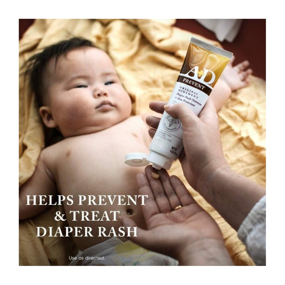 A+D Prevent Original Diaper Rash Ointment & Skin Protectant with Lanolin & Petrolatum – Prevents, Soothes & Moisturizes Baby Skin | 113g