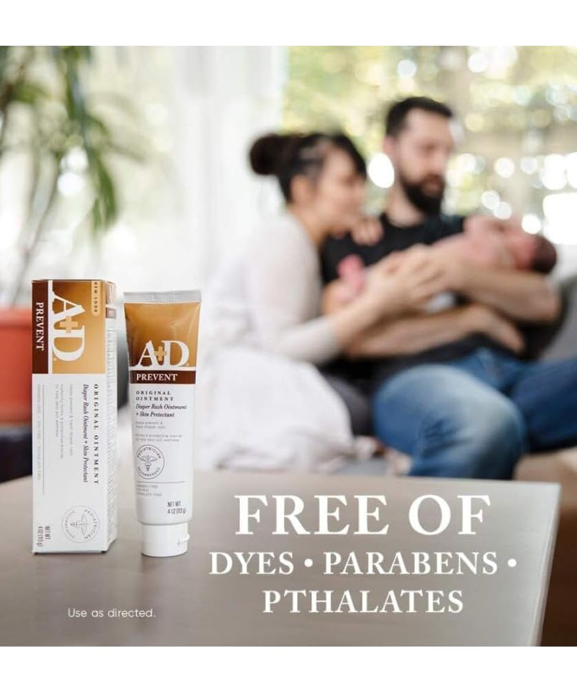 A+D Prevent Original Diaper Rash Ointment & Skin Protectant with Lanolin & Petrolatum – Prevents, Soothes & Moisturizes Baby Skin | 113g - MINIMEE KIDS