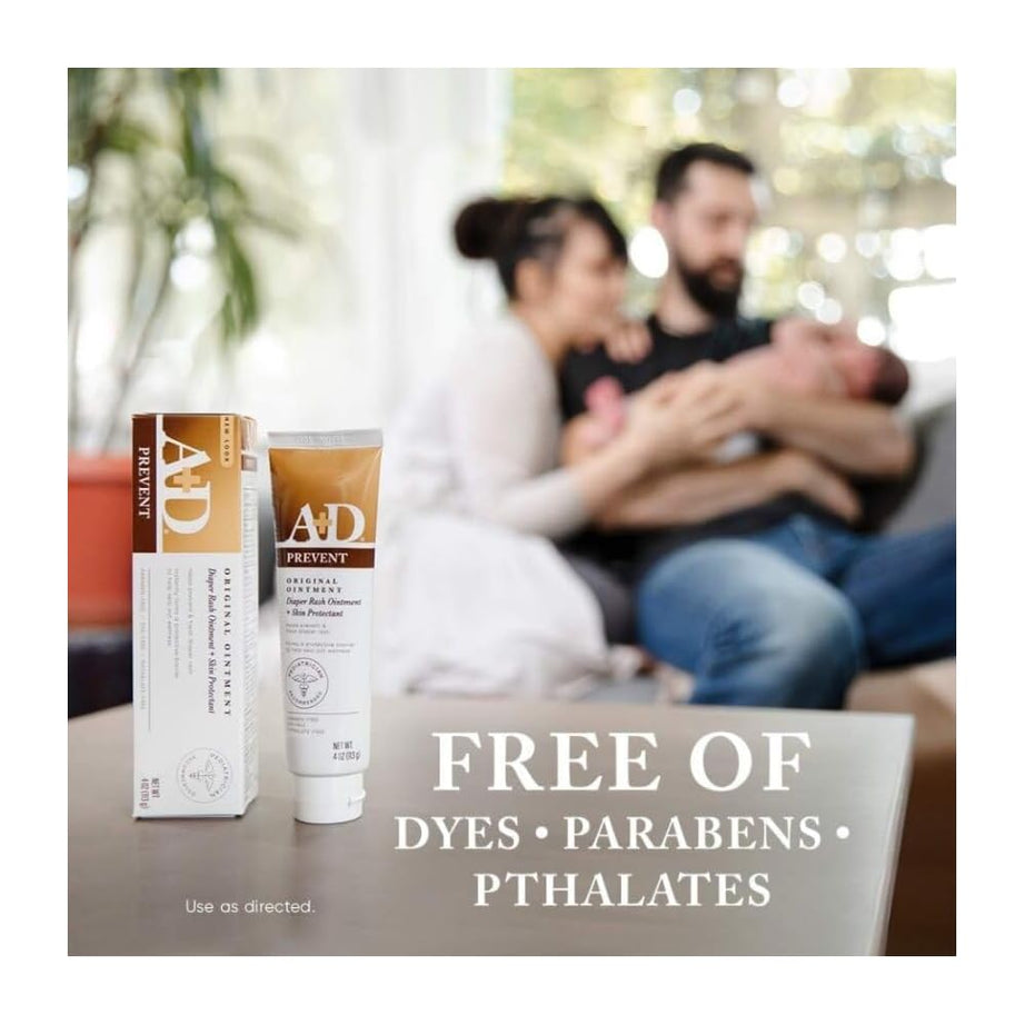 A+D Prevent Original Diaper Rash Ointment & Skin Protectant with Lanolin & Petrolatum – Prevents, Soothes & Moisturizes Baby Skin | 113g