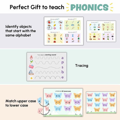 Curious Cub Alphabets Busy Book Interactive Learning Toy for Ages 2-5 Years | Reusable Educational Activity Book to Develop Letter Recognition, Vocabulary, and Fine Motor Skills