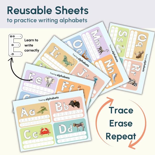 Curious Cub Alphabets Busy Book Interactive Learning Toy for Ages 2-5 Years | Reusable Educational Activity Book to Develop Letter Recognition, Vocabulary, and Fine Motor Skills