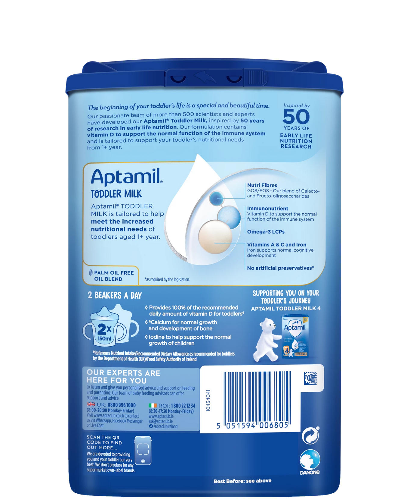 Aptamil Growing Up Milk Stage 3 (12-36 Months) | 800g | Made in EU Ireland | Complete Nutrition for Toddlers - MINIMEE KIDS