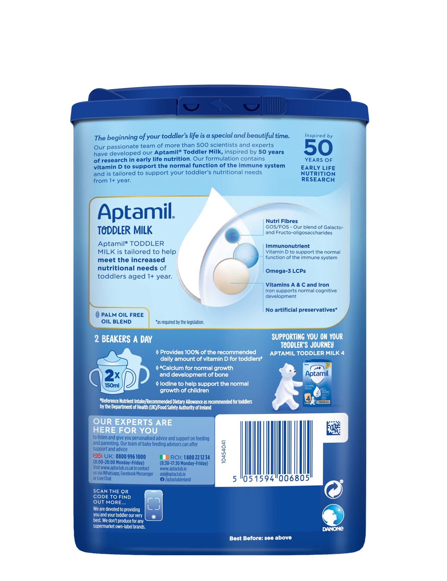 Aptamil Growing Up Milk Stage 3 (12-36 Months) | 800g | Made in EU Ireland | Complete Nutrition for Toddlers - MINIMEE KIDS