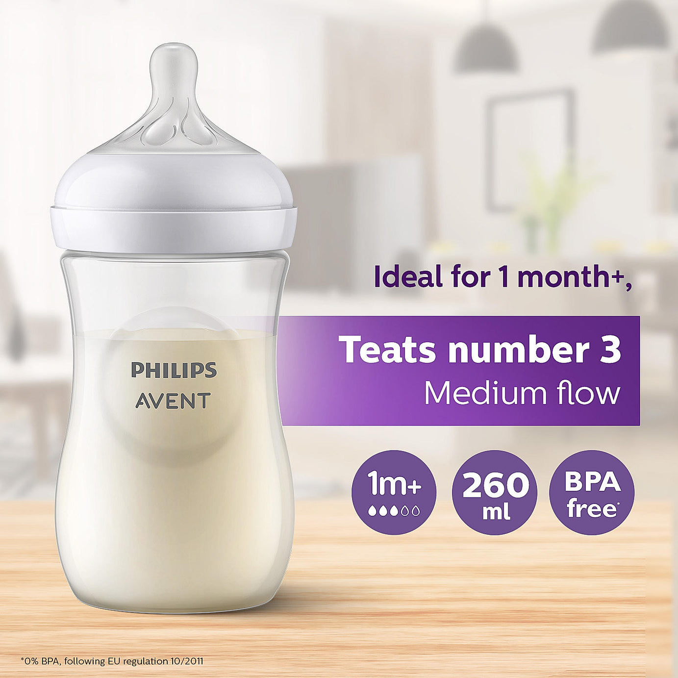 Philips Avent Natural Response Feeding Bottle with Ultra Soft Teat for Babies 1 month and above | 260ml | Pack of 2 - MINIMEE KIDS