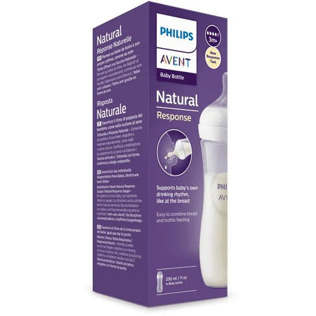 Philips Avent Natural Response Bottle with Teat for Breast & Bottle feeding to 3+ Months - 330ml - MINIMEE KIDS