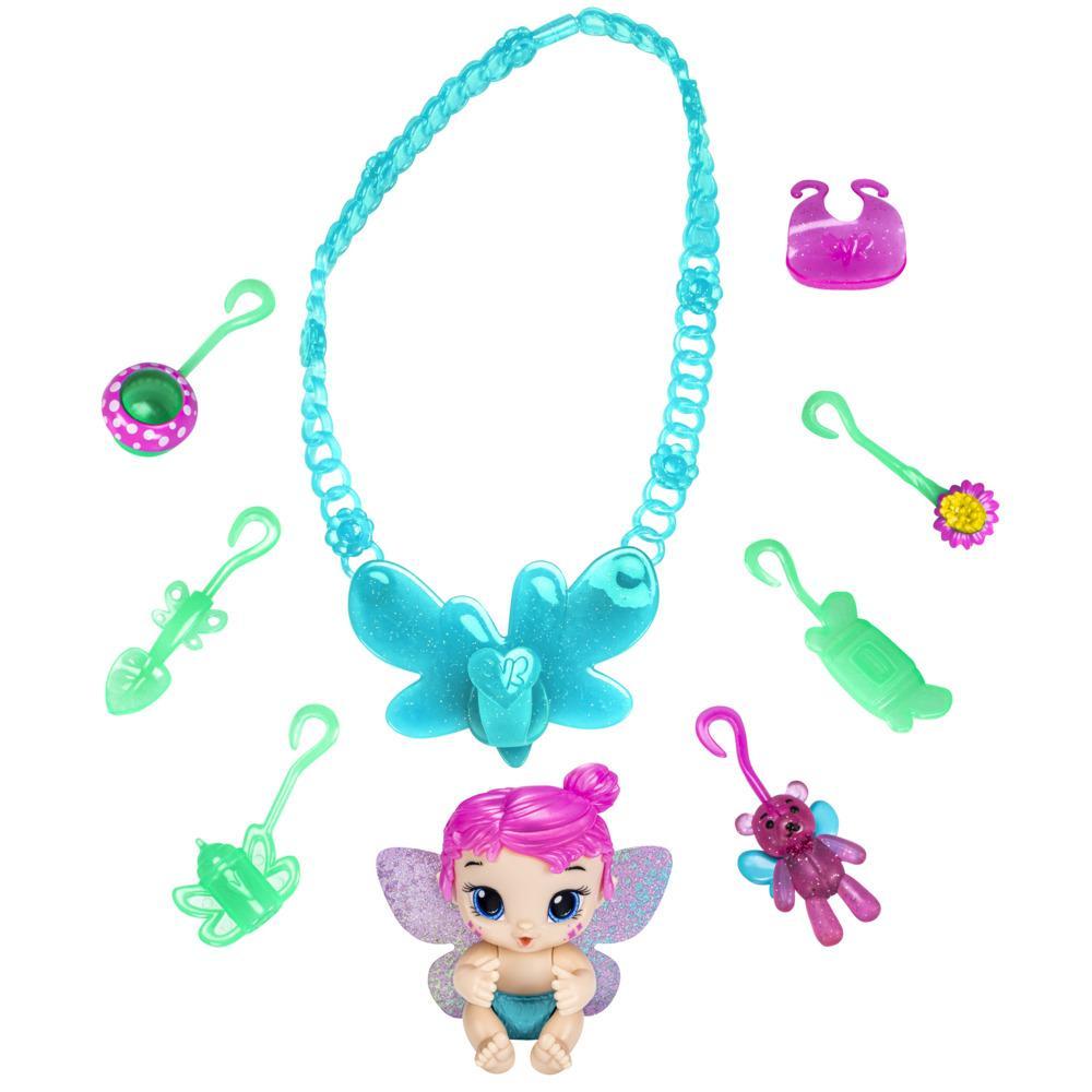 Hasbro Baby Alive Glo Pixies Minis Carry ‘n Care Necklace - Sugar Sprinkle Pixie Doll, 3.75-Inch Toy with Charm Necklace & Doll Carrier for Kids Ages 3+