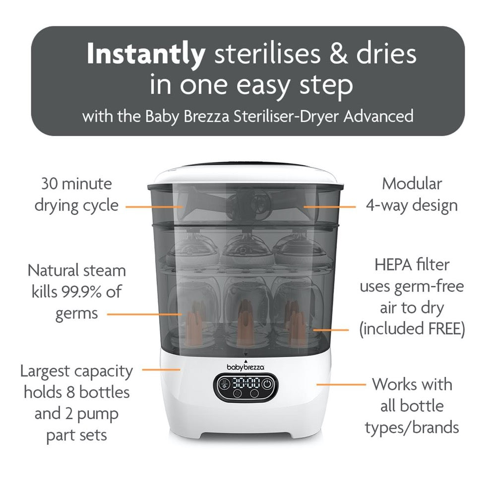 Baby Brezza One Step Baby Bottle Sterilizer and Dryer Advanced - MINIMEE KIDS