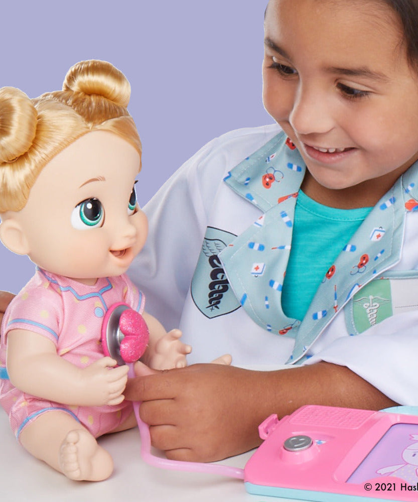 Baby Alive Lulu Achoo Doll - 12-Inch Interactive Doctor Play Toy with Lights, Sounds & Movements - Includes Doctor Station & Accessories - For Kids 3+ Years, Blonde Hair